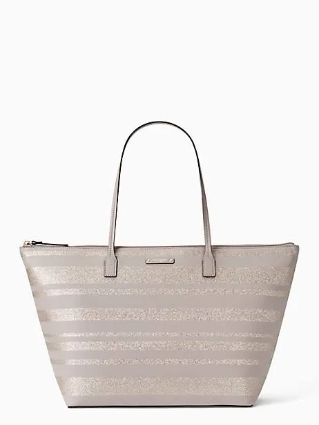 Kate Spade Hani Haven Lane glitter lilac grey/silver tote bag - photo 2