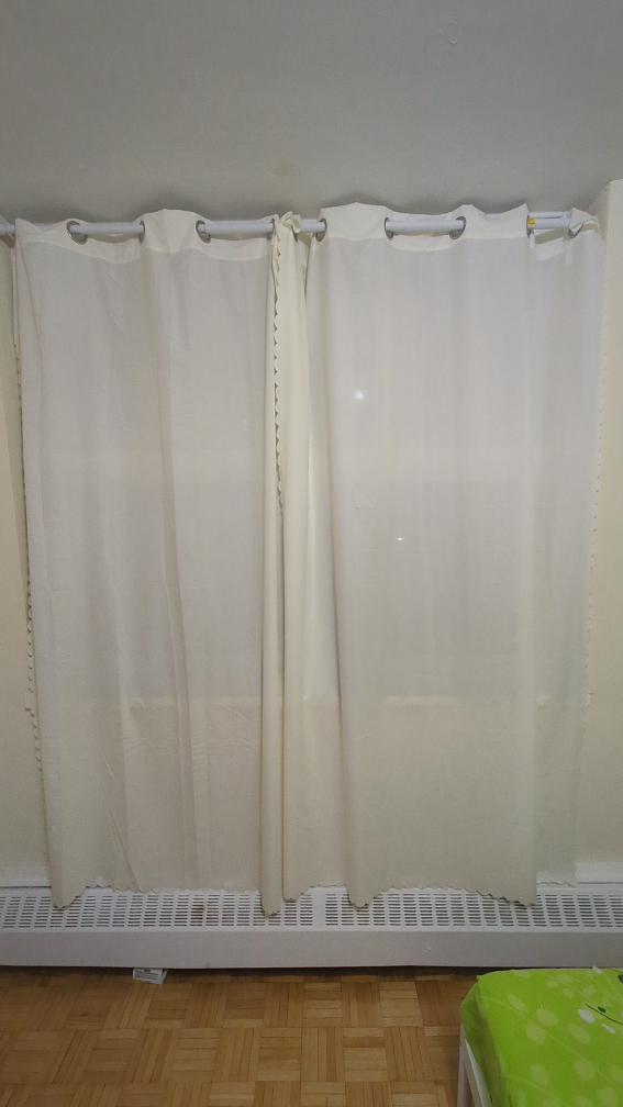 Curtain with adjustable tension rod 48 to 86 inch