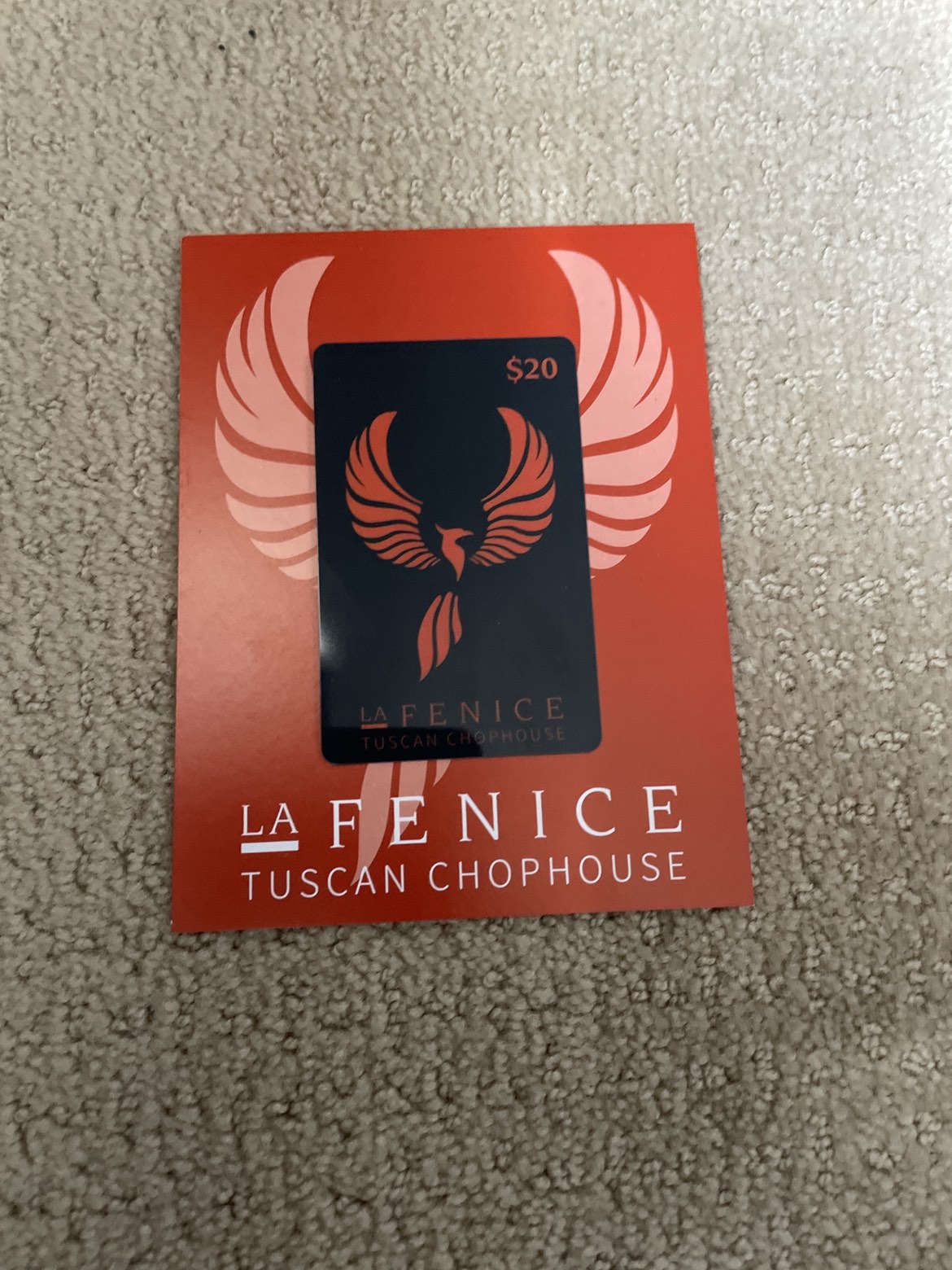 La Fenice restaurant $20 gift card