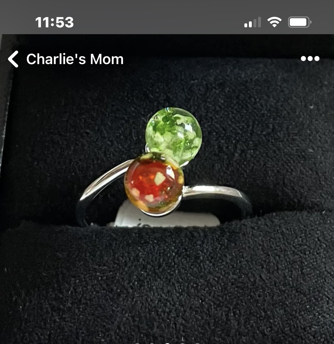 ✨✨NOGU Firefly Glass Adjustable Ring image indicator(2)