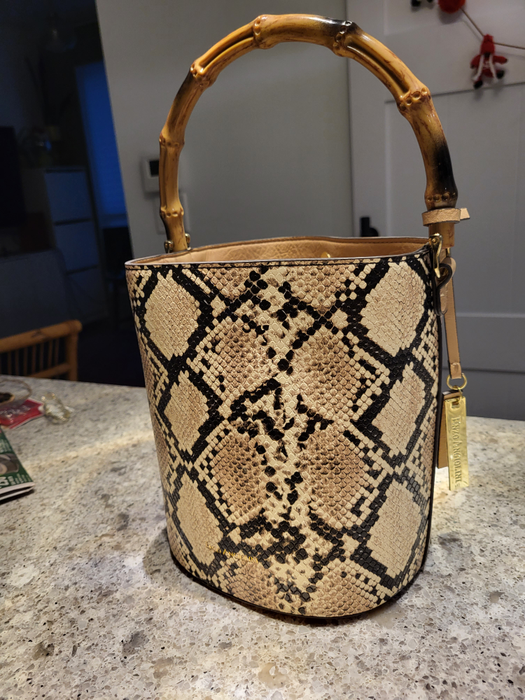 bucket bag-faux snake skin-purse