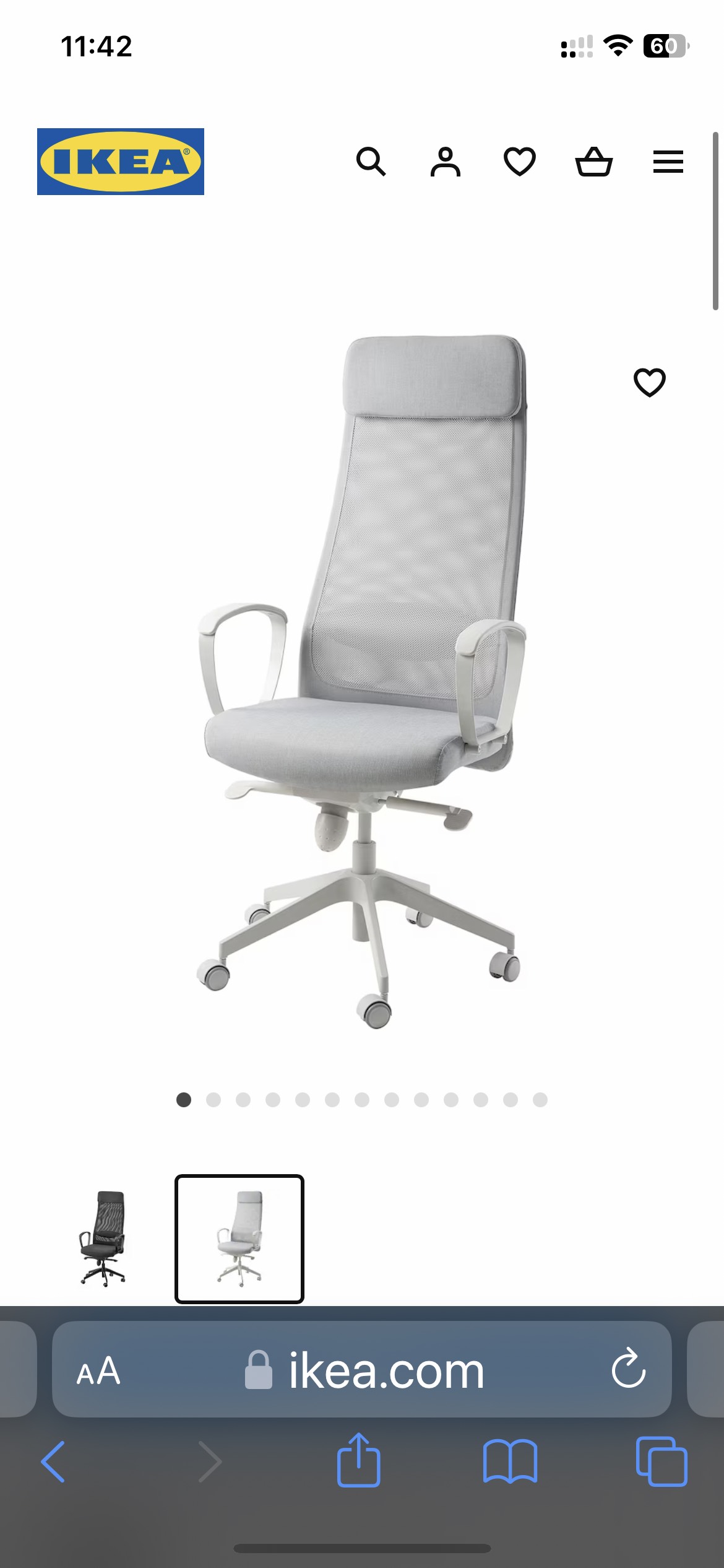 Ikea markus chair and small adjustable desk