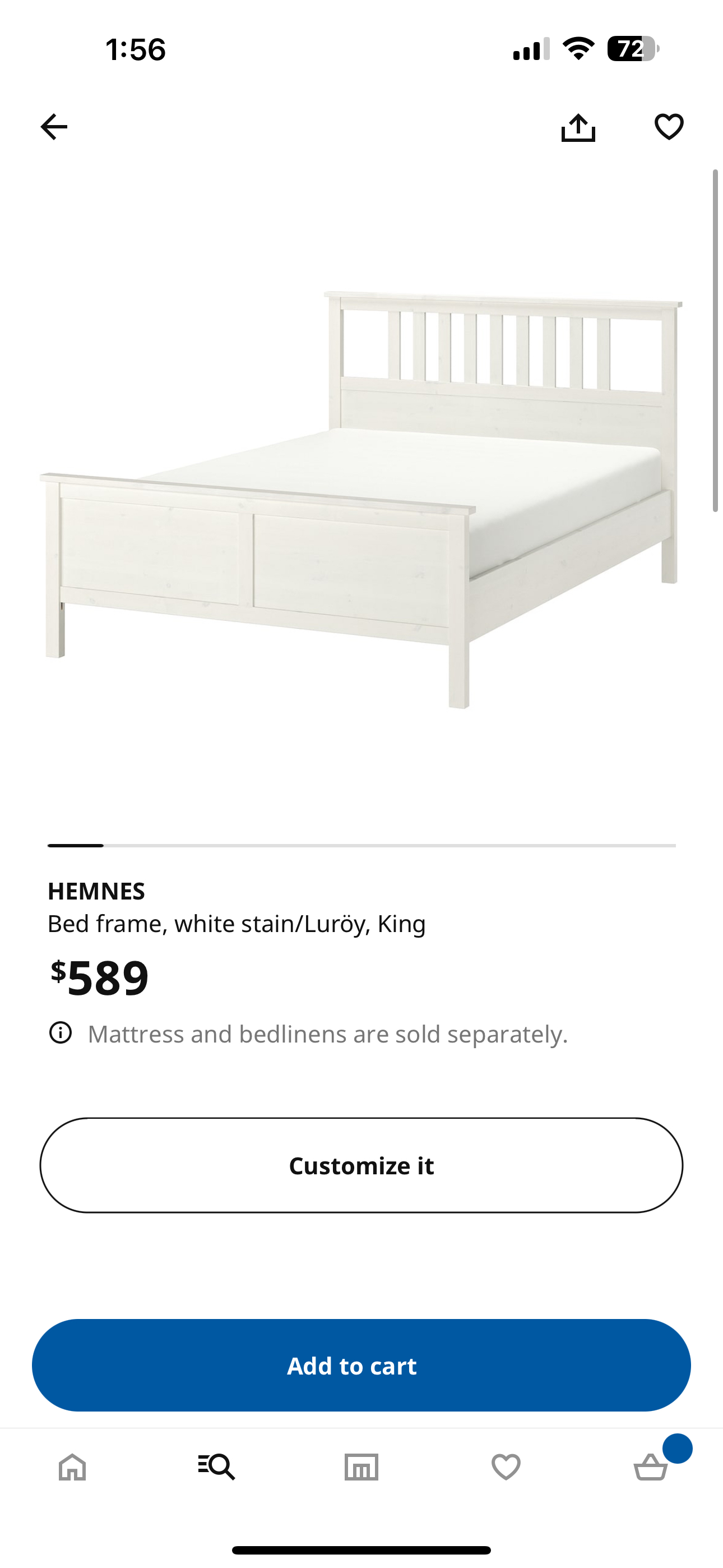 HEMNES king size bed frame - photo 5