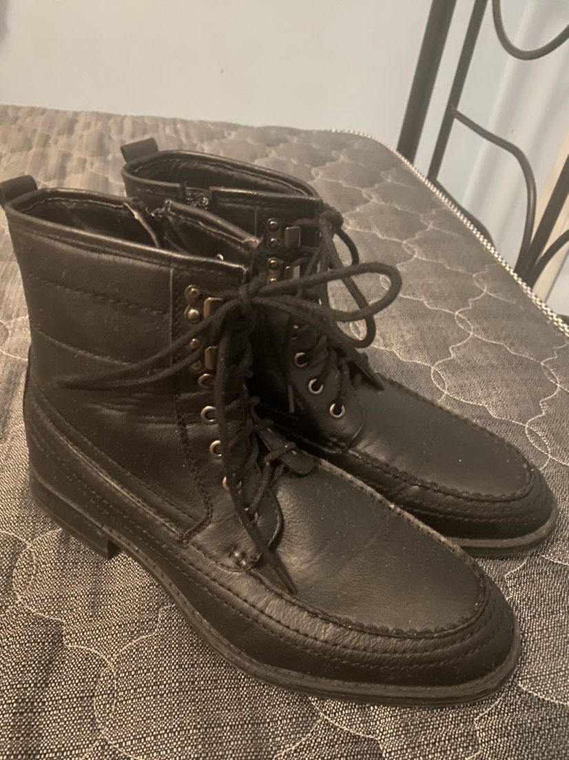 Men’s Forever 21  Zip Up Boots with laces  size 9 black - photo 3