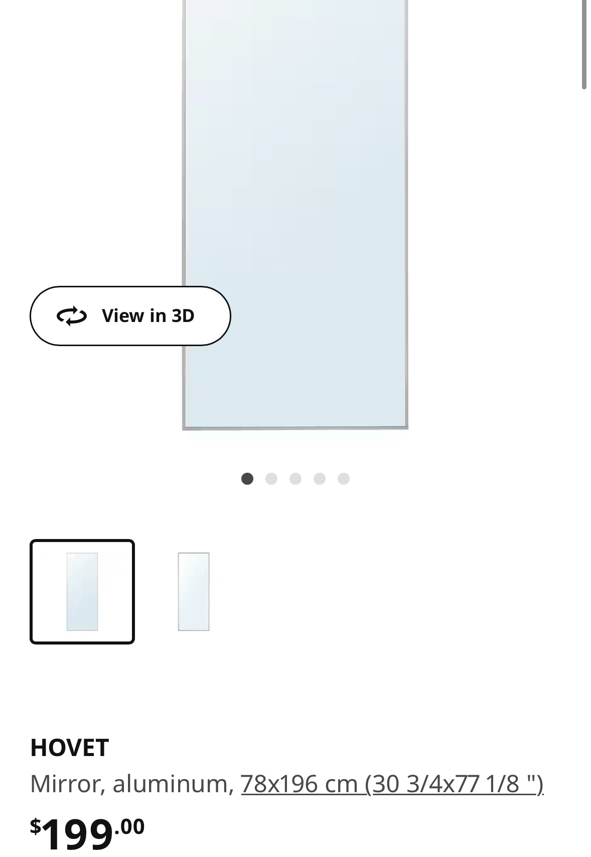 Ikea Hovet mirror $150