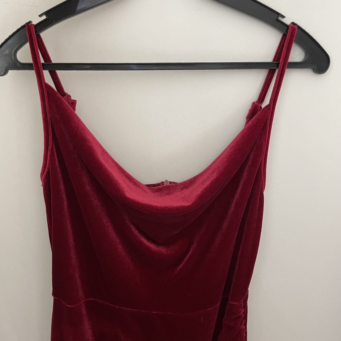 Perfect for the holidays❤️Burgundy velvet cowlneck dress image indicator(10)
