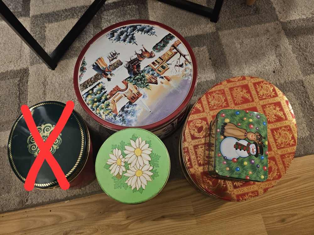 Assorted metal tins #Freecycle