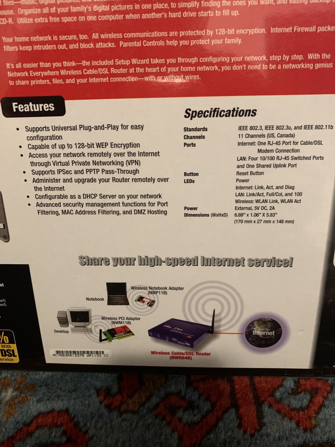 Brand new classic wireless cable/DSL Router image indicator(7)