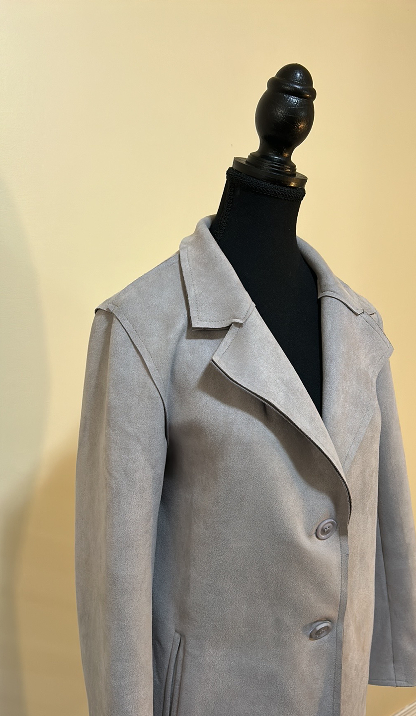 PAPILLON Women's Gray Ultra Suede Jacket Size Small - photo 5