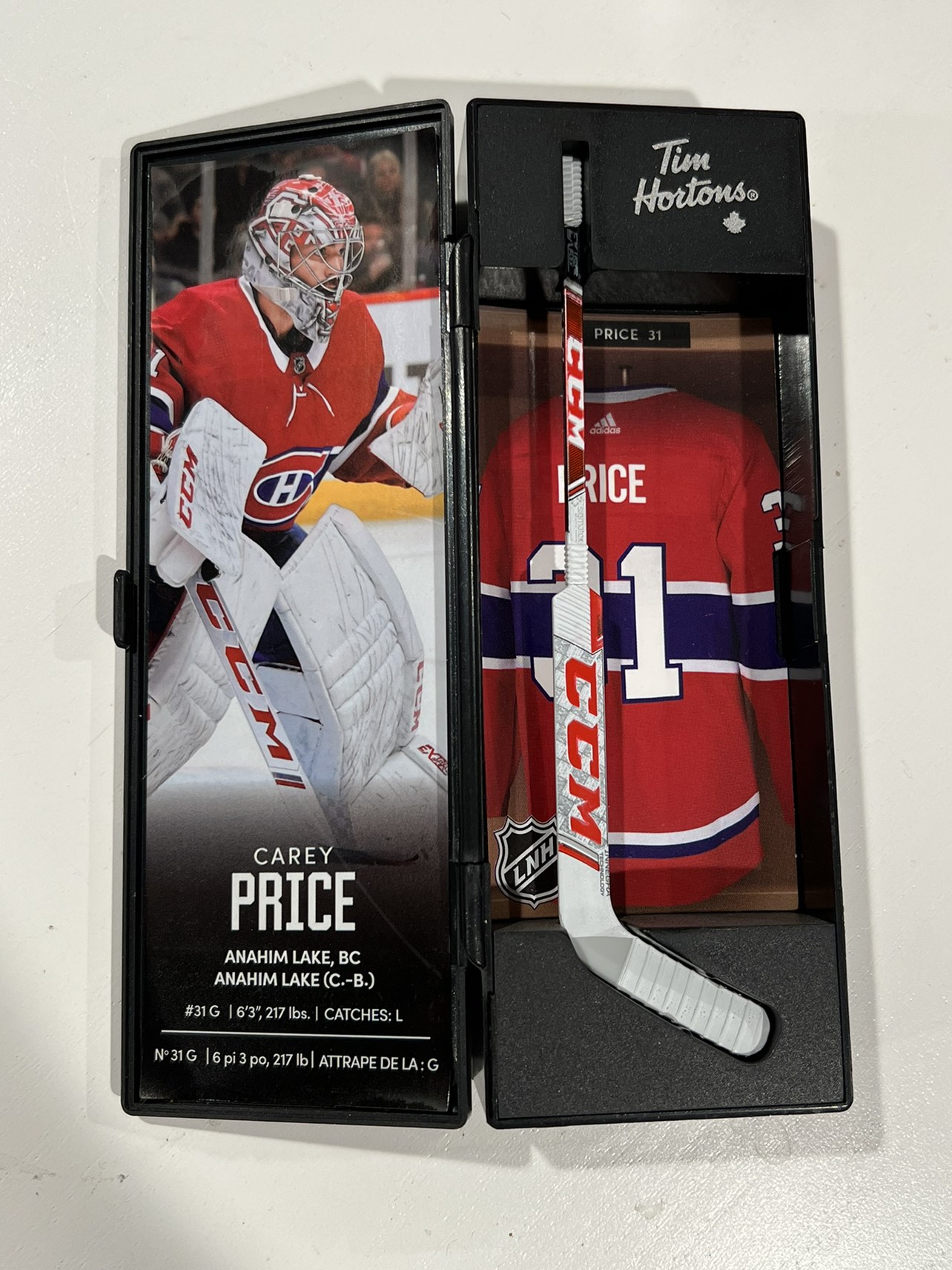 Carey Price Tim Hortons Mini Stick Locker Montreal Canadiens image indicator(2)