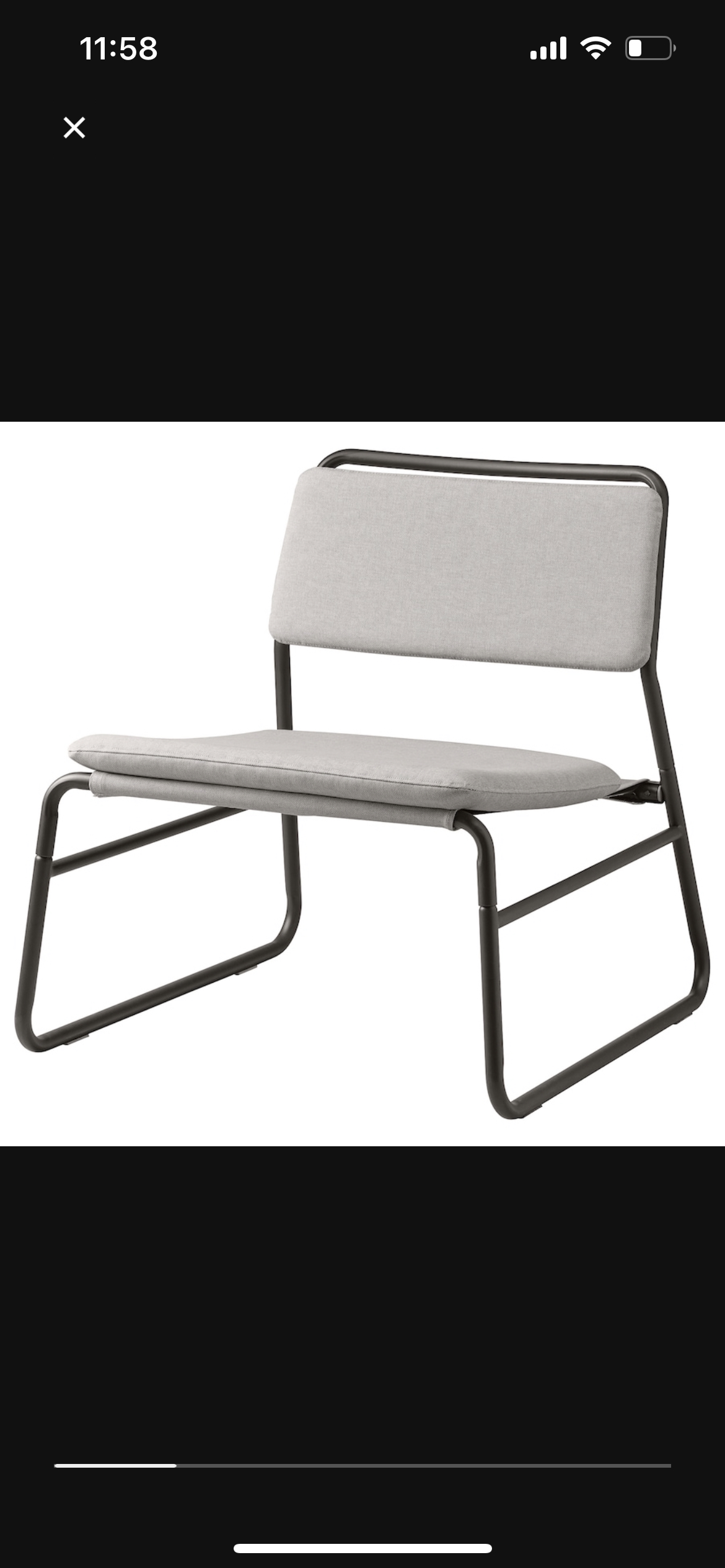 Ikea Grey Fabric Chair