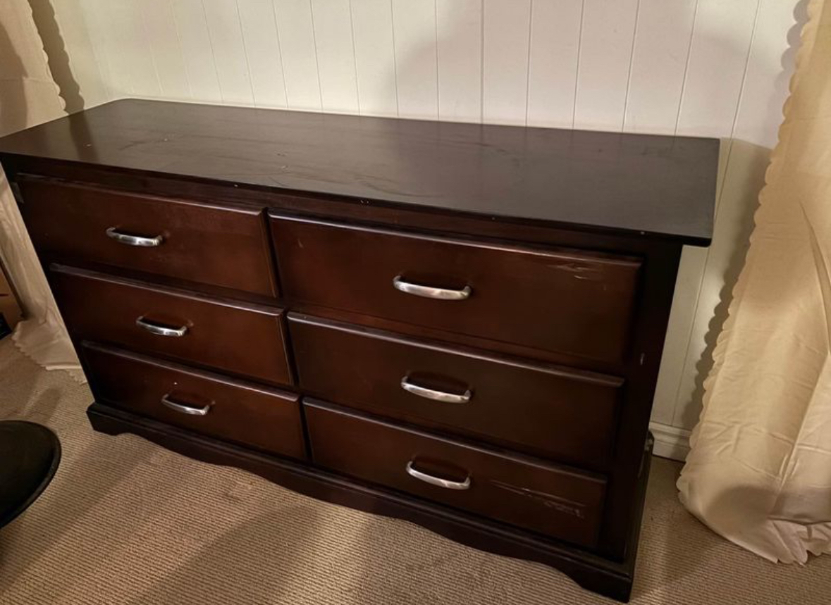 Large 6 drawer wooden dresser
