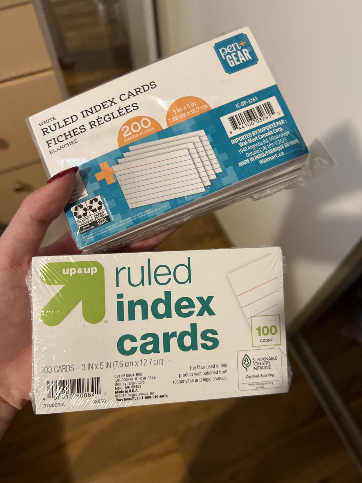 ruled index cards