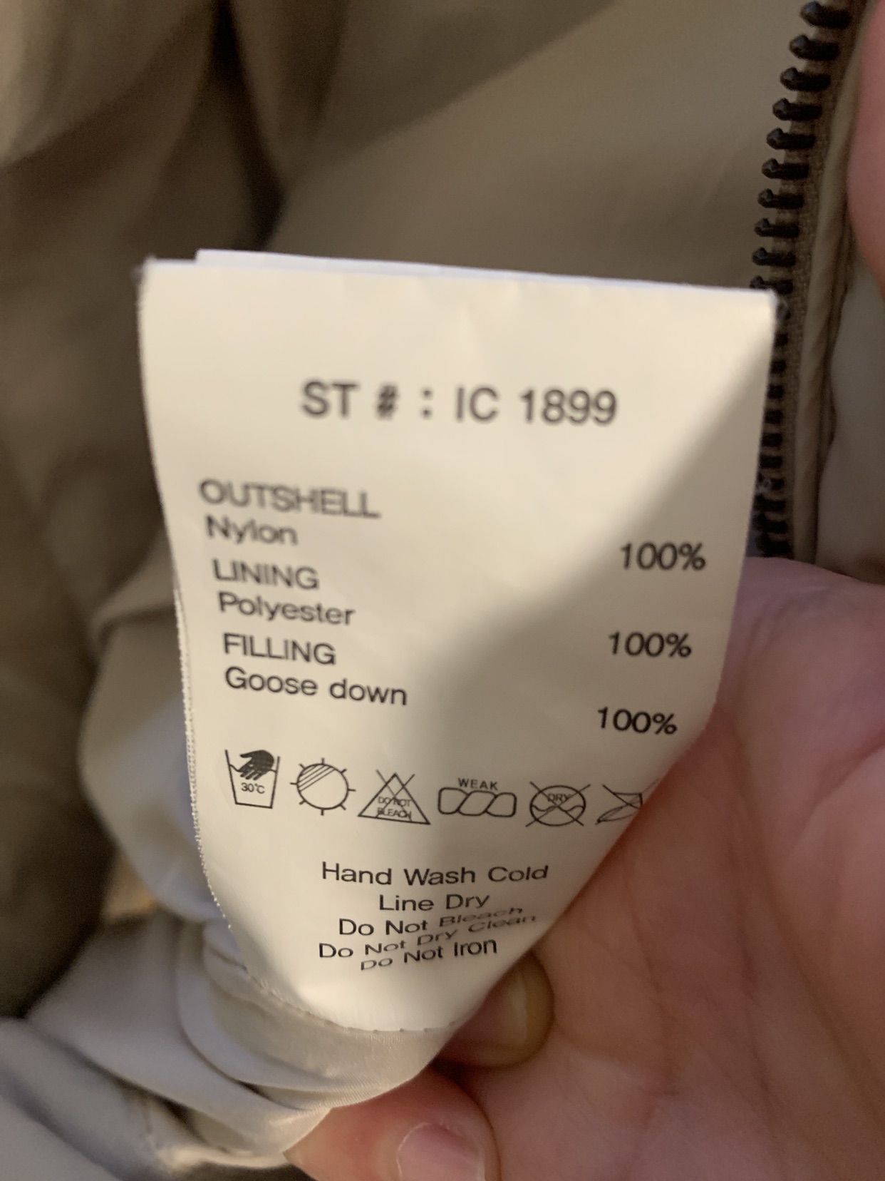 Beige 100% goose down padded jacket - photo 3