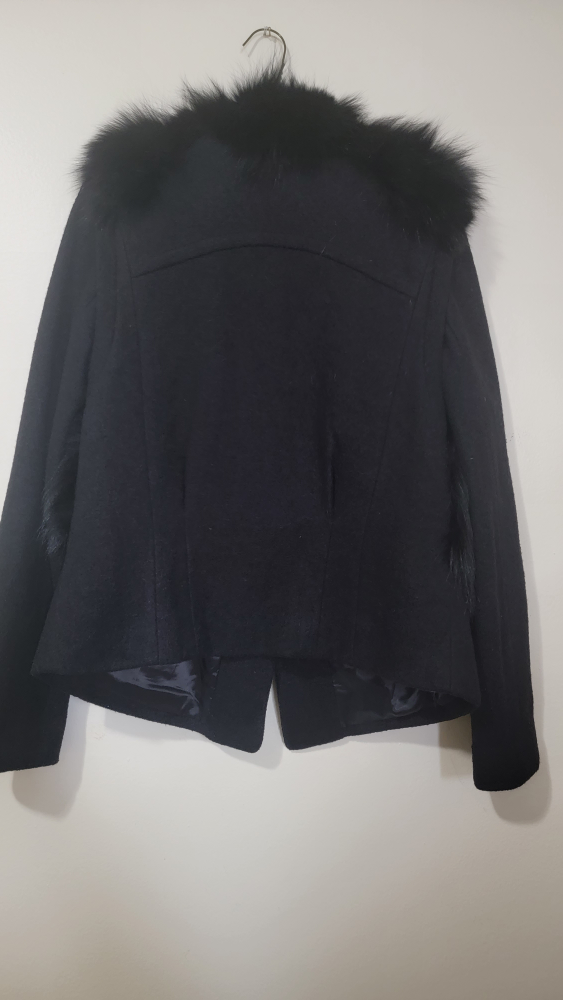 Black Fur Collar short  jacket /  Sweater - photo 4
