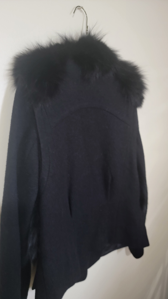 Black Fur Collar short  jacket /  Sweater - photo 5