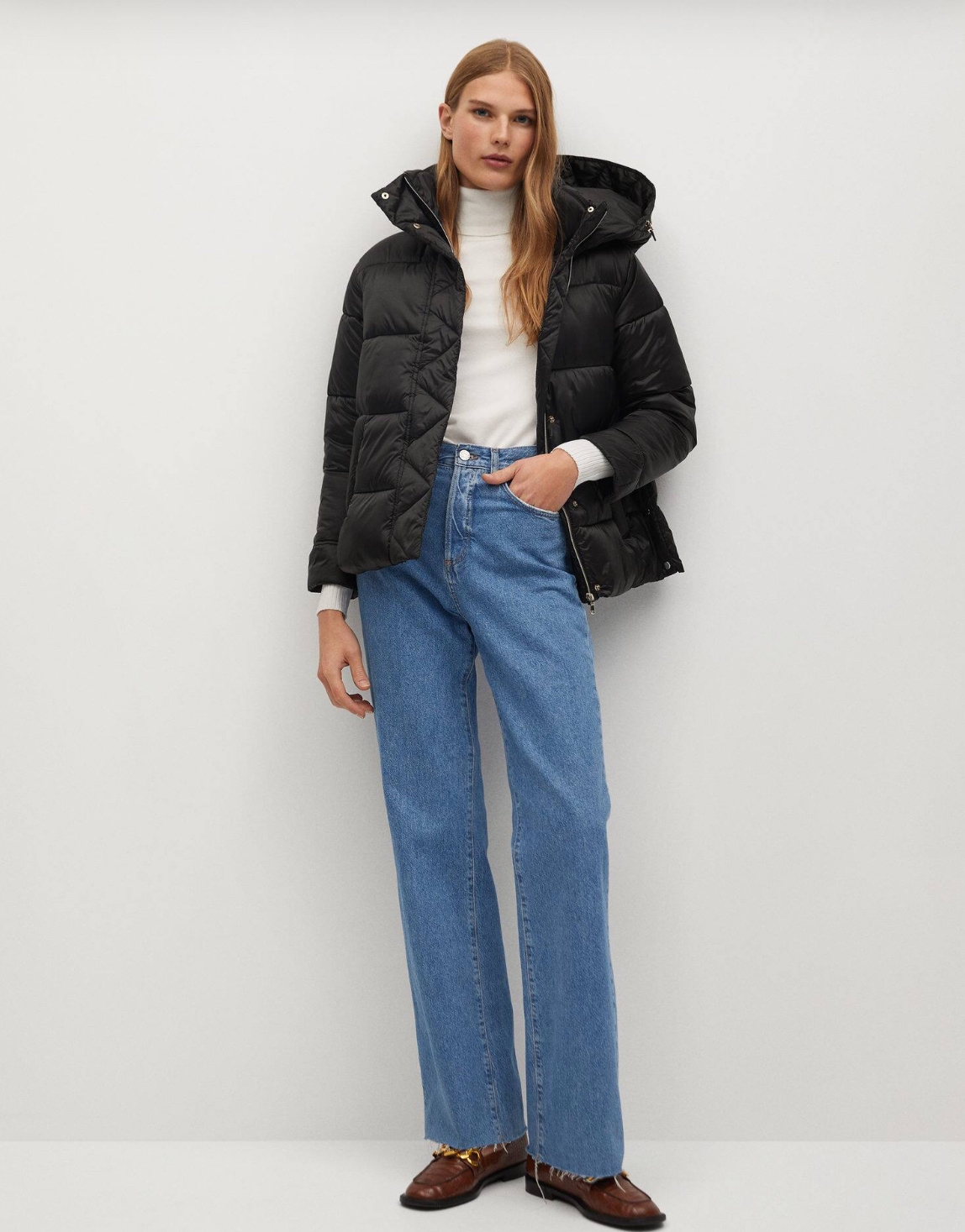 Mango Detachable Hood Quilted Jacket Coat image indicator(5)