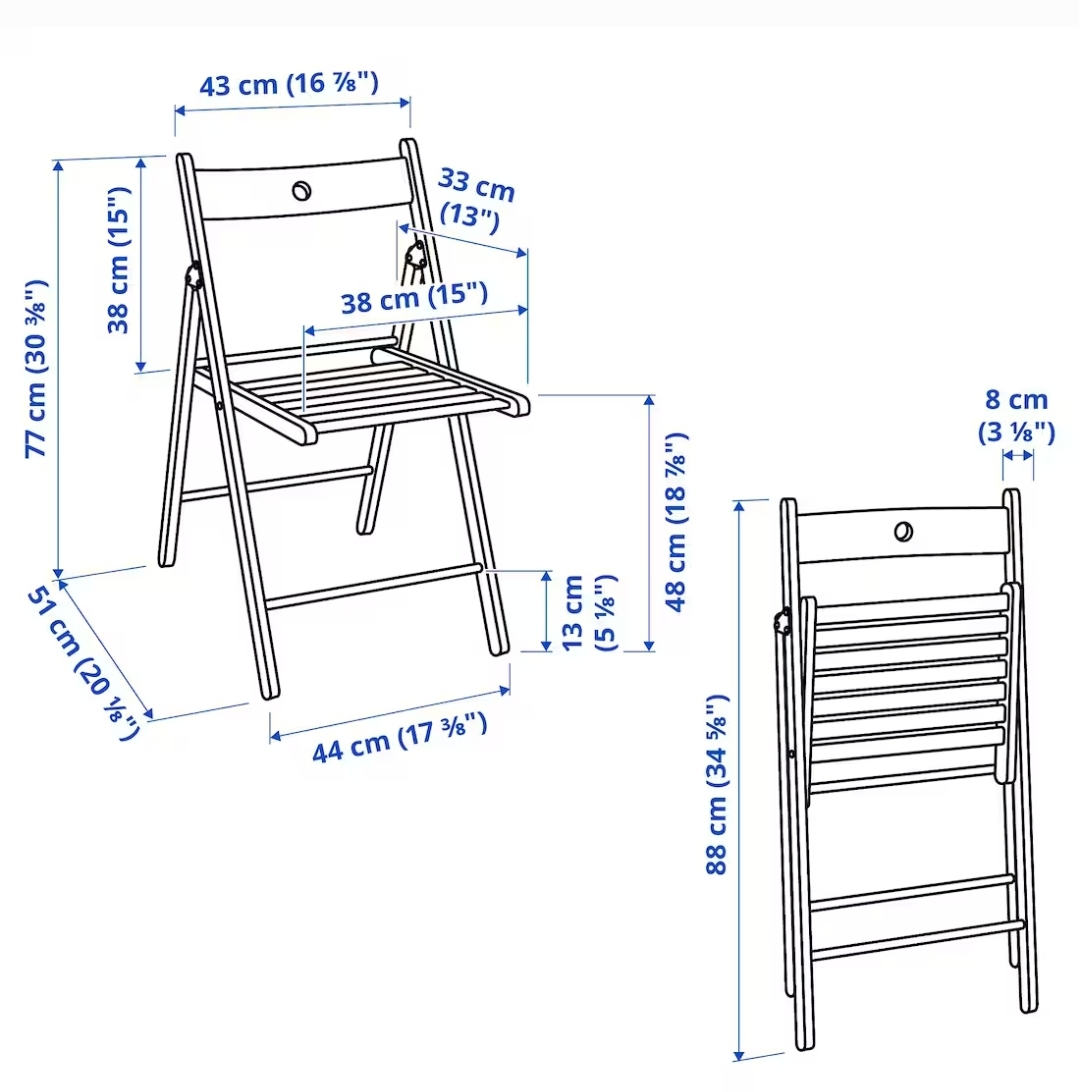 Ikea Folding Wood Chairs - set of 2 - photo 5