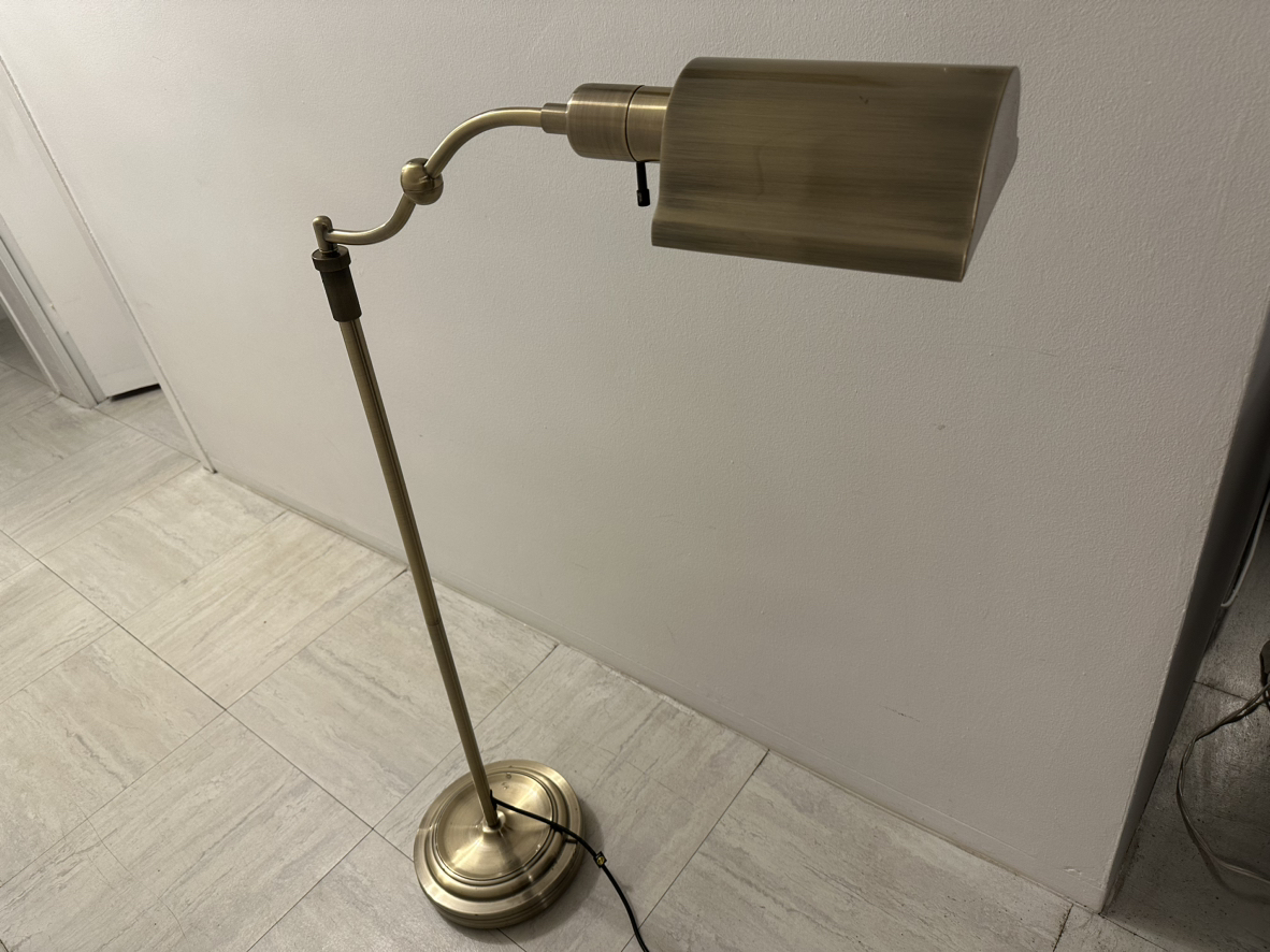 Floor Lamp - Brass 43” high x 16-22 long