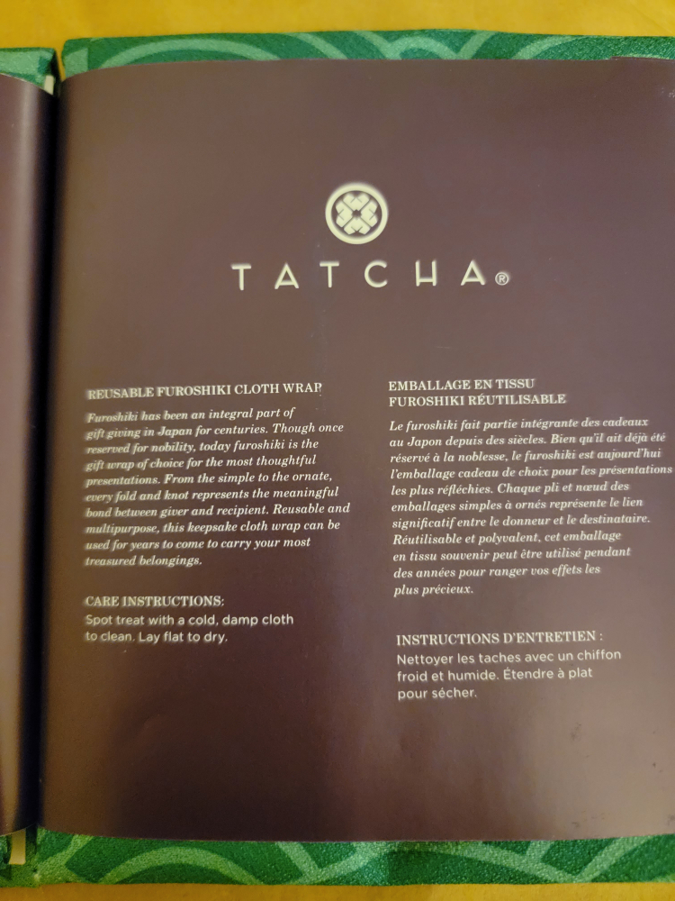 New Tatcha Furoshiki Cloth gift wrap - can be used as scarf image indicator(5)