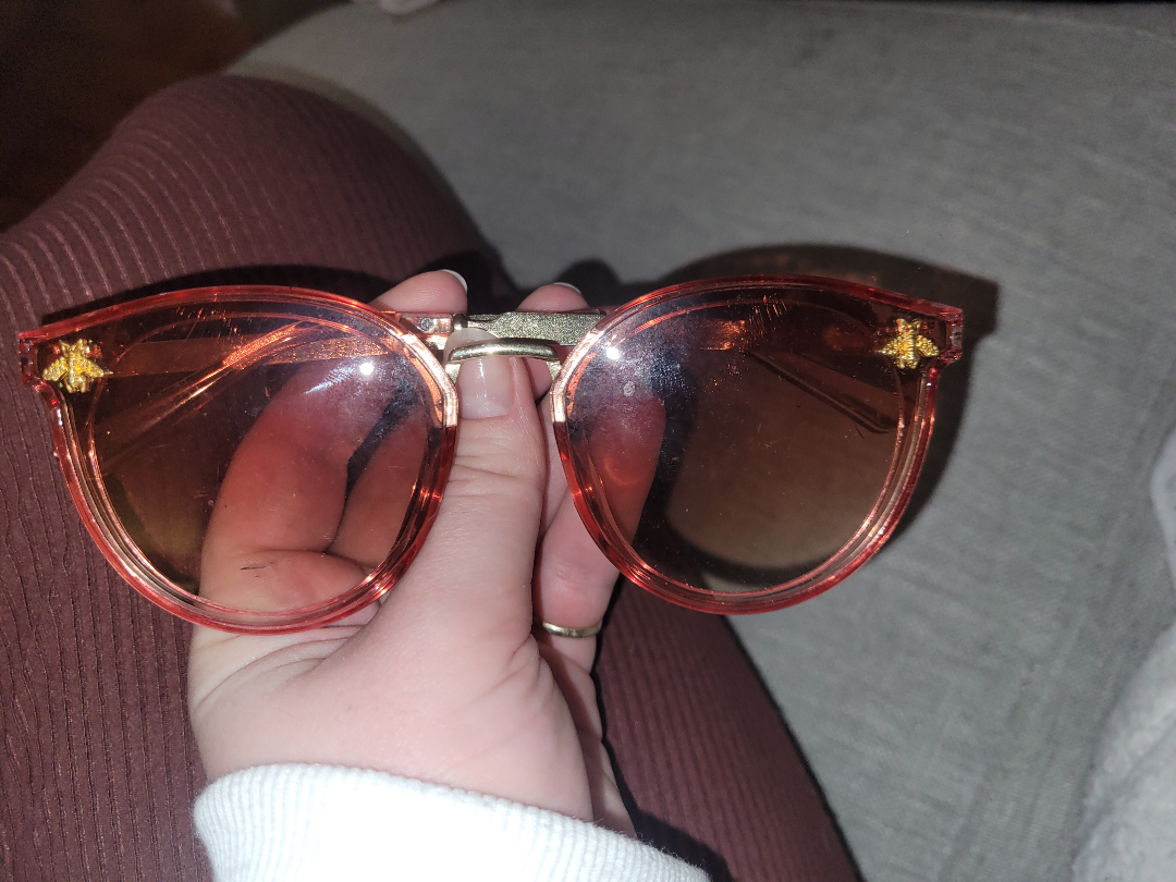 rose colored sunglasses (fake gucci)