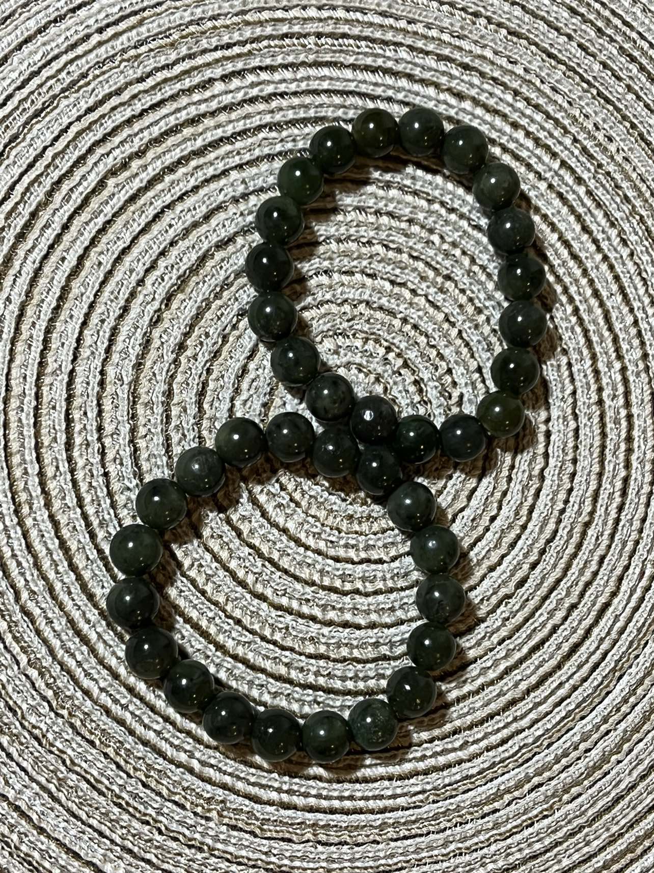 Natural Green Nephrite Jade bracelet 6mm - photo 2