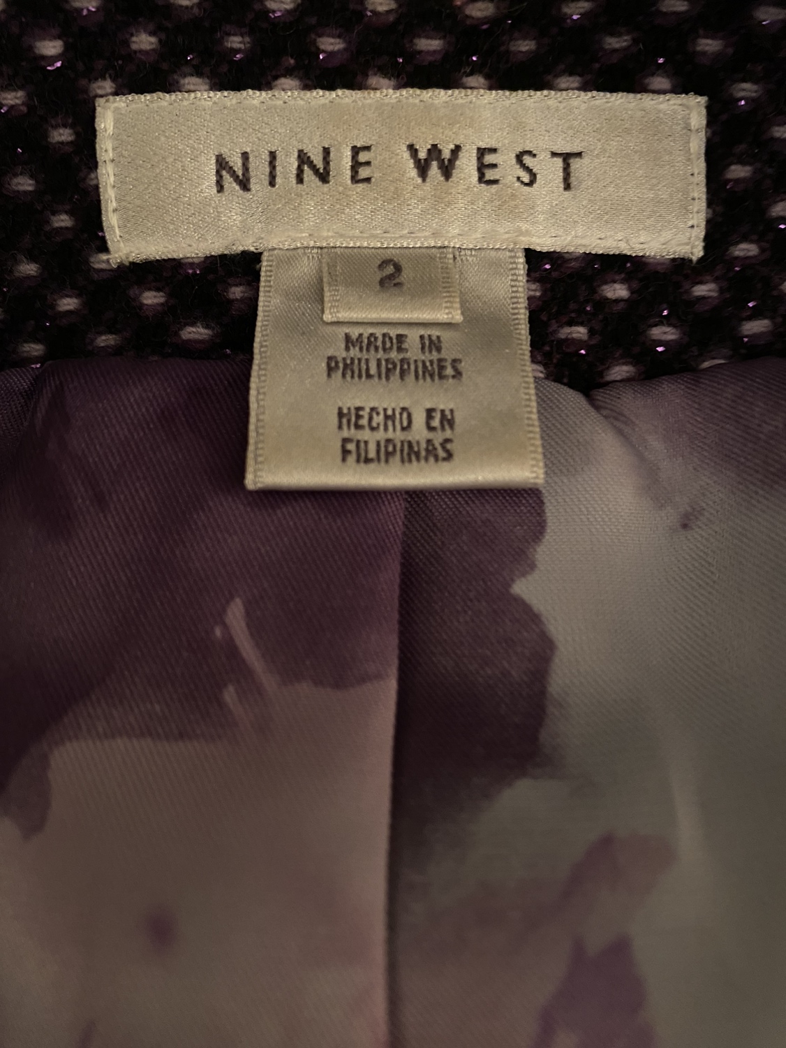 Nine West Ladies Purple Suit (blazer/skirt) Sz. 2 image indicator(4)