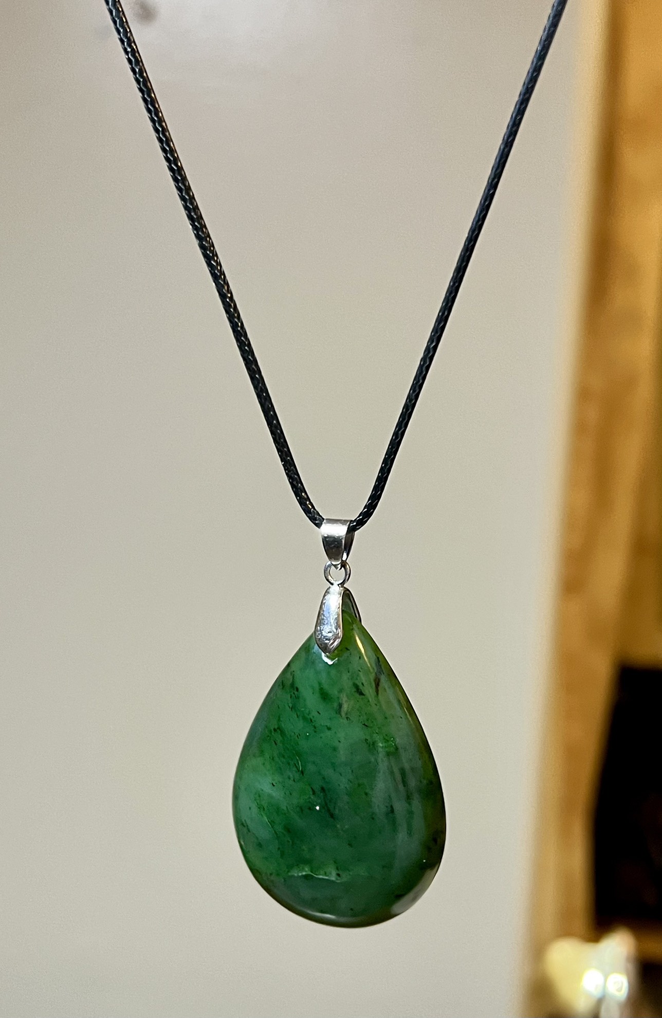 Teardrop Nephrite Jade Pendant