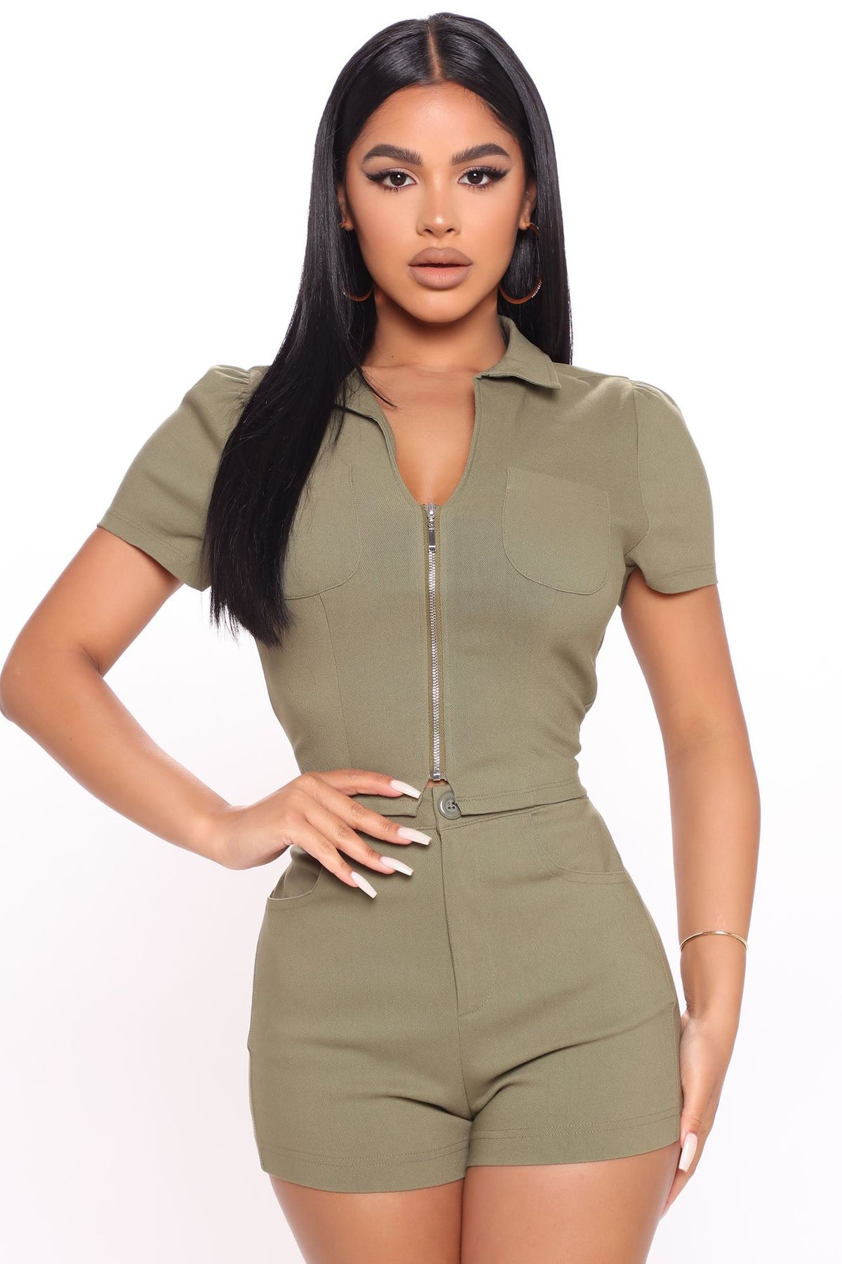 *NEW* FN olive matching short set (M)
