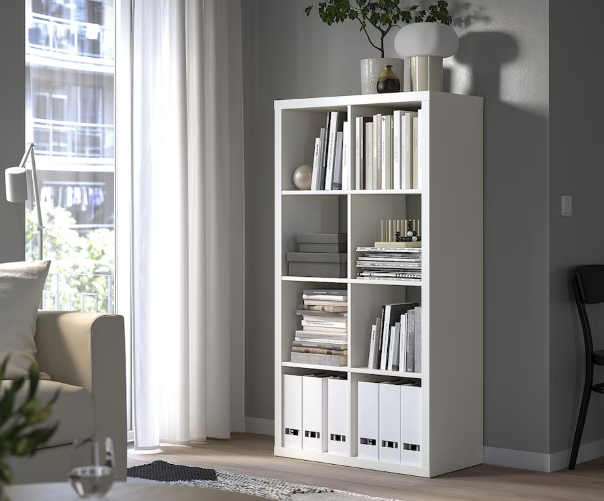 Like new Ikea kallax shelf, white (2x4)