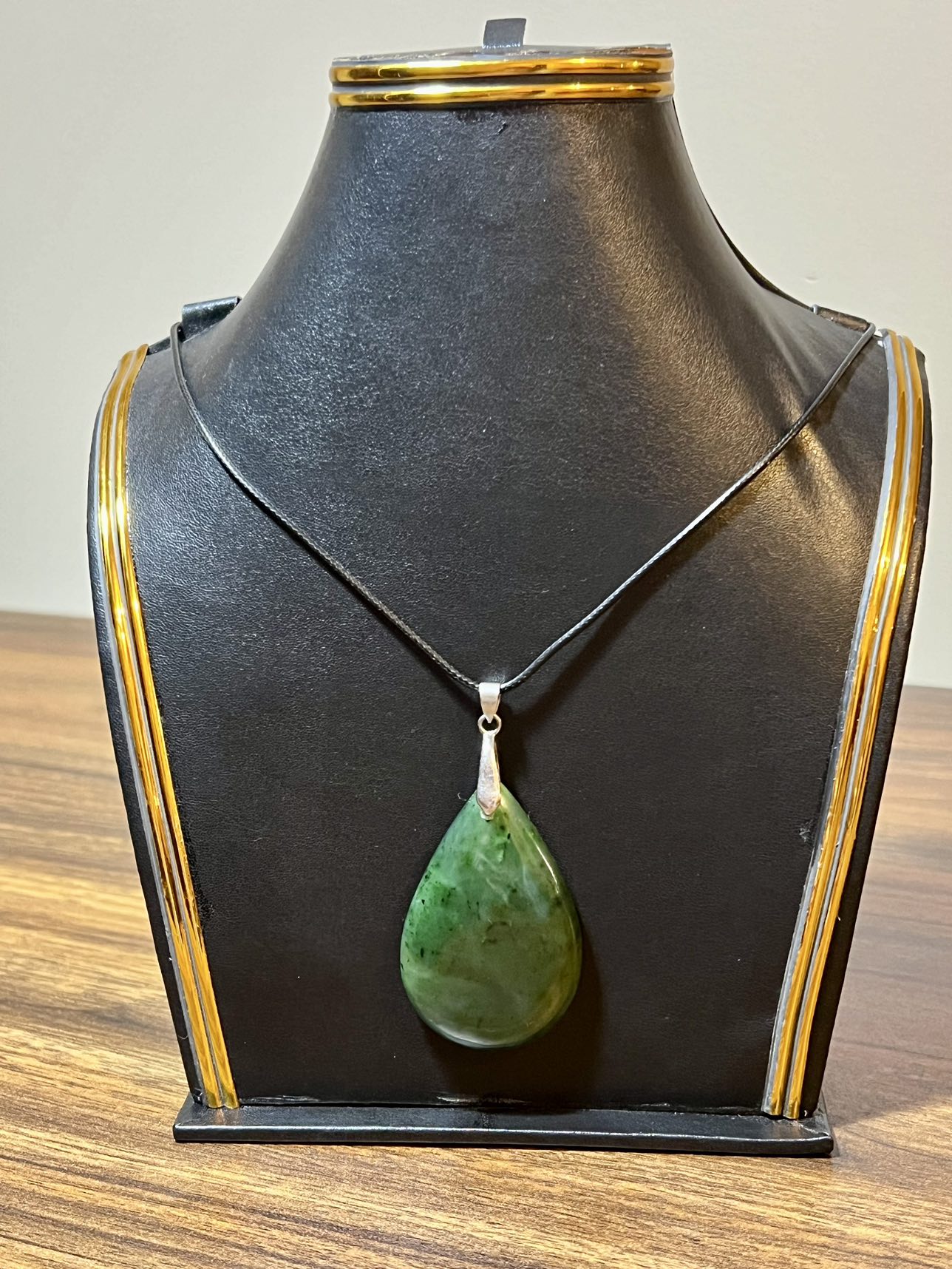 Teardrop Nephrite Jade Pendant - photo 3