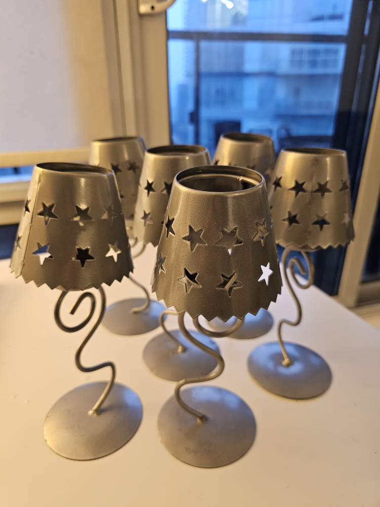 Star candle holders; set of 6 - MOVING SALE image indicator(2)
