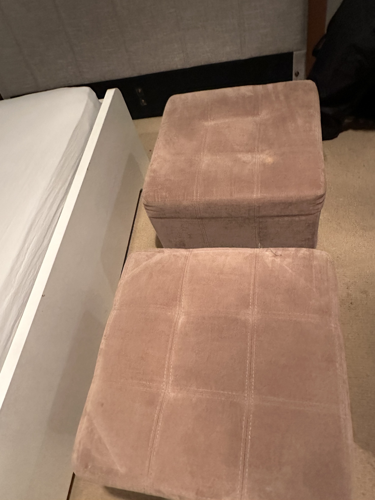 Set of two ottomans  excellent condition tan color
