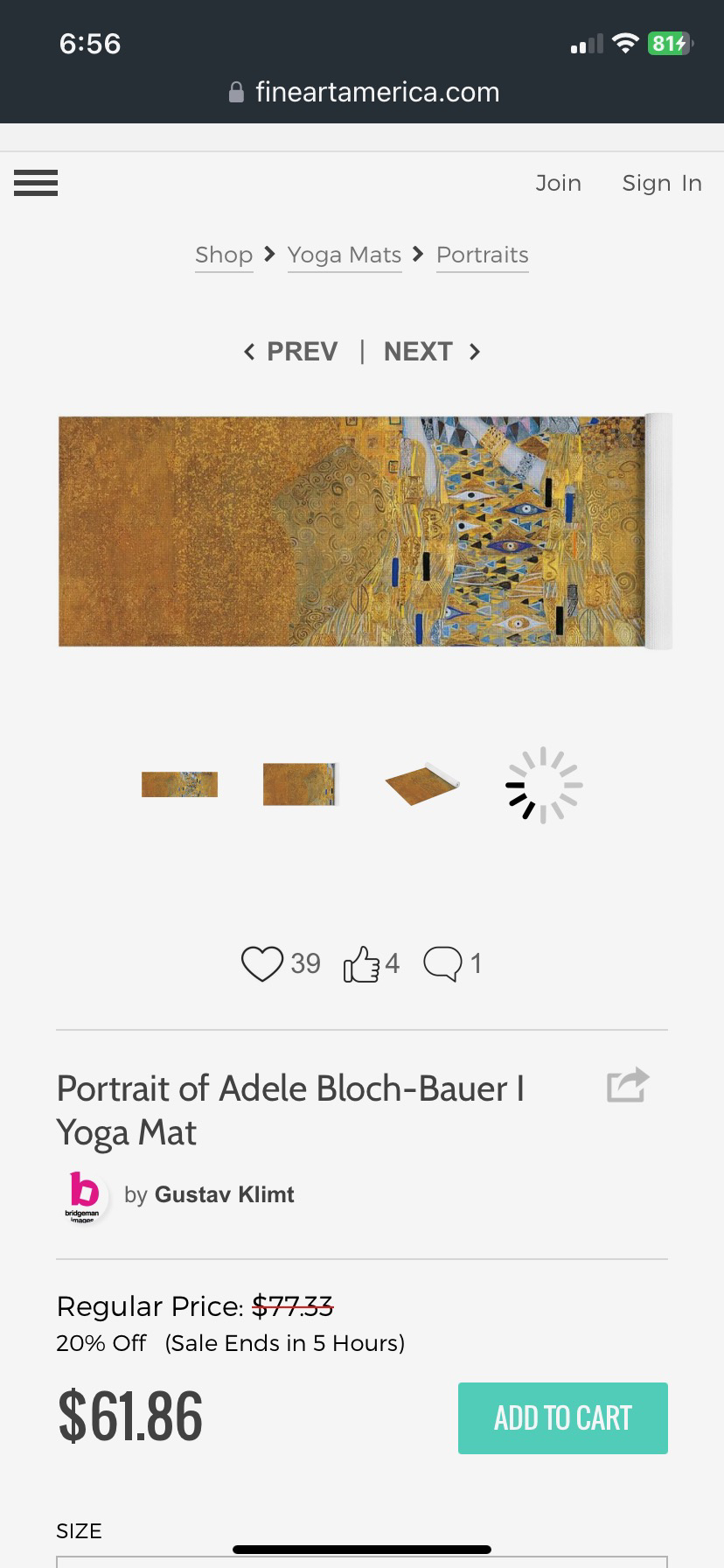 Gustav Klimt Yoga Mats $30 each $50 for both image indicator(8)