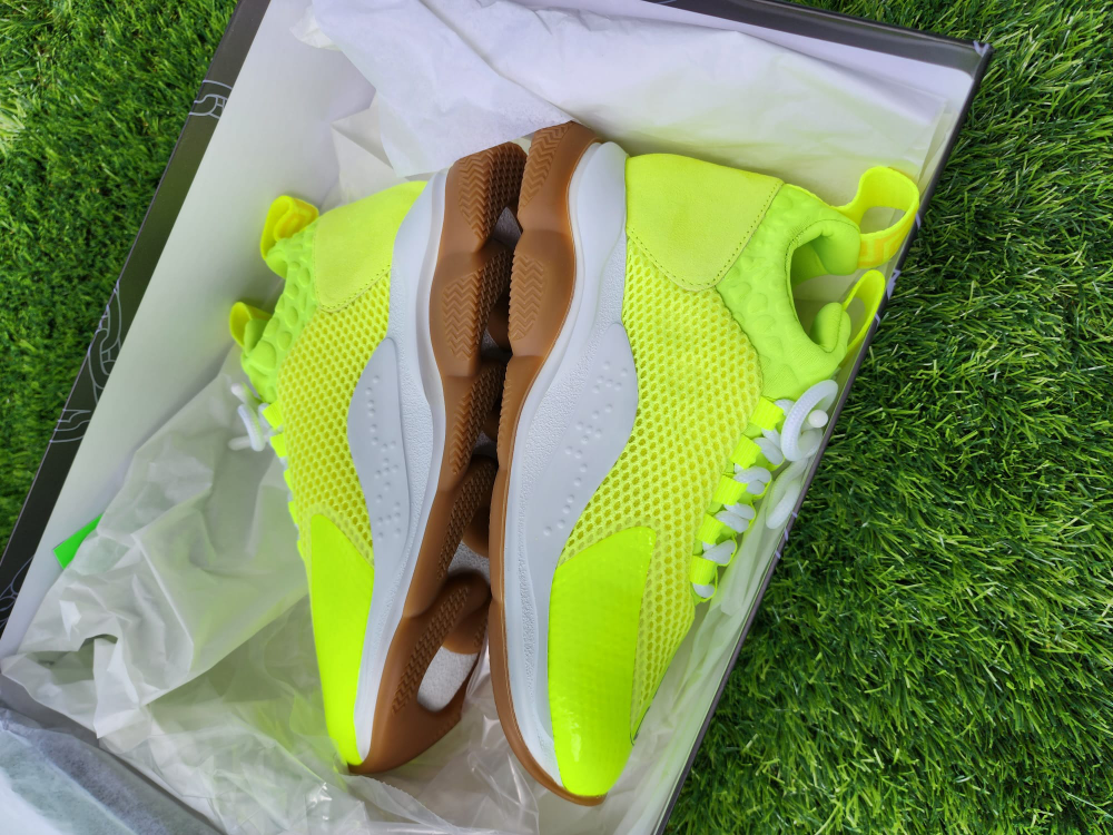 NIB Versace Neon Yellow Chain Reaction Sneakers 8 US Female thumbnail