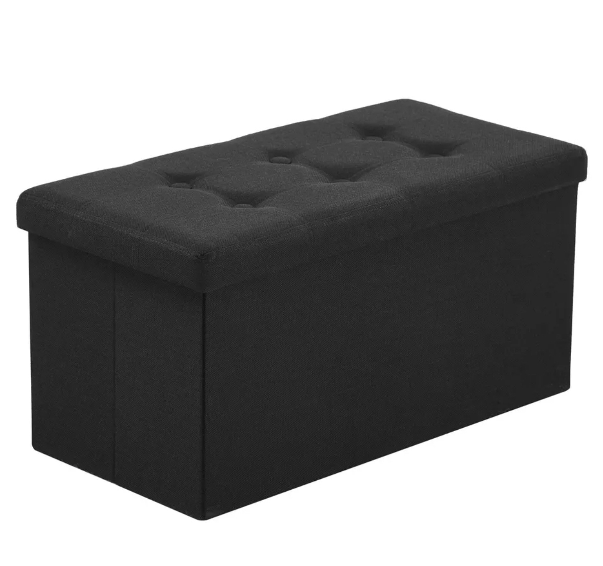 30” Folding Storage Bench Ottoman (Black) image indicator(5)