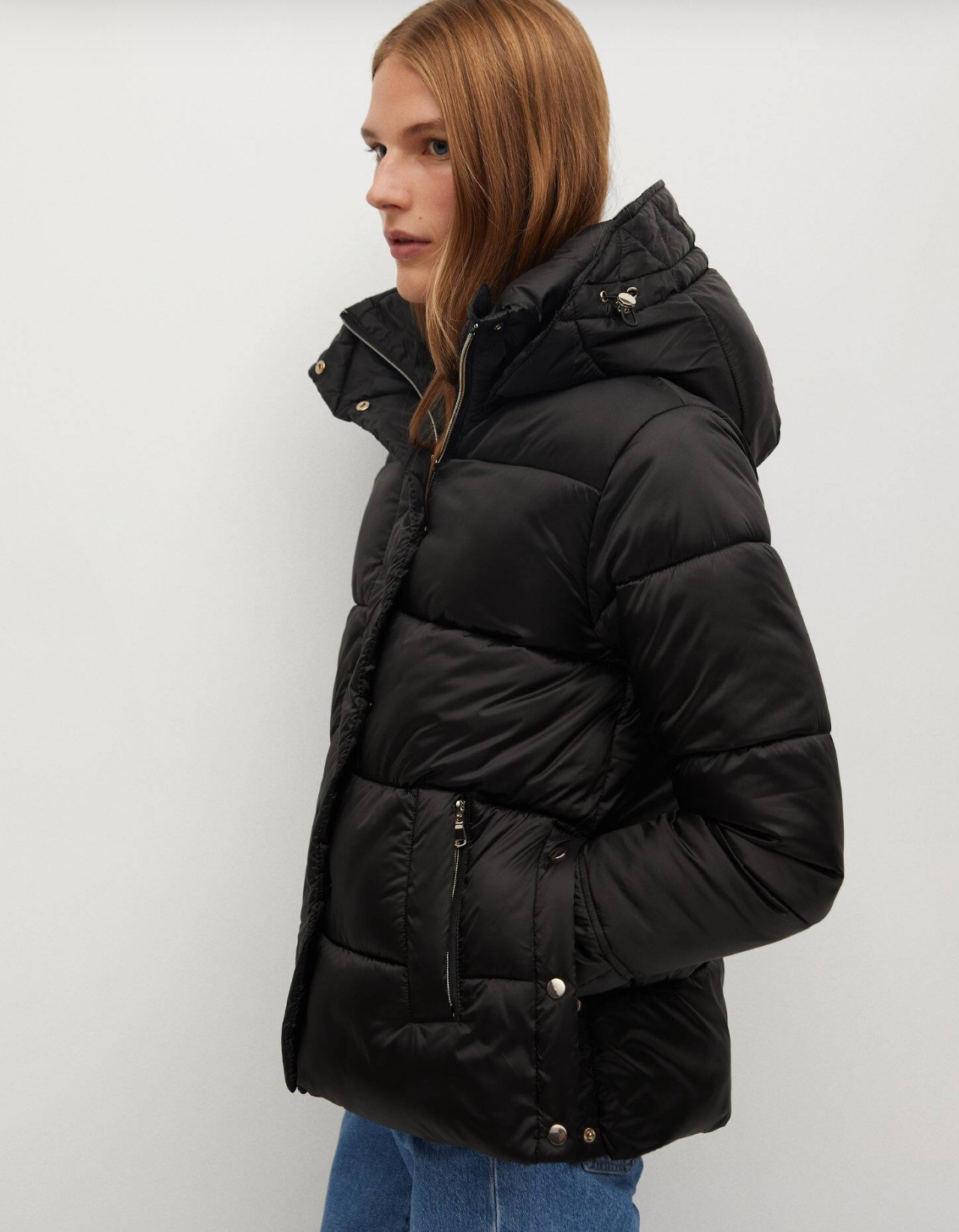 Mango Detachable Hood Quilted Jacket Coat image indicator(8)