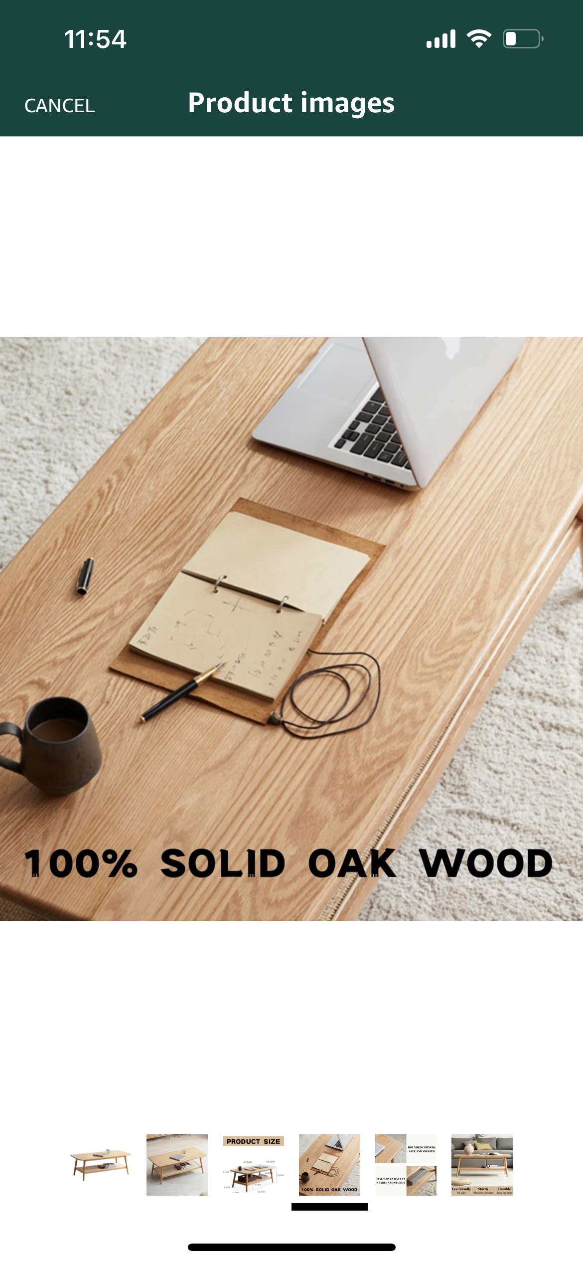 Solid Oak Coffee Table Like New - photo 4