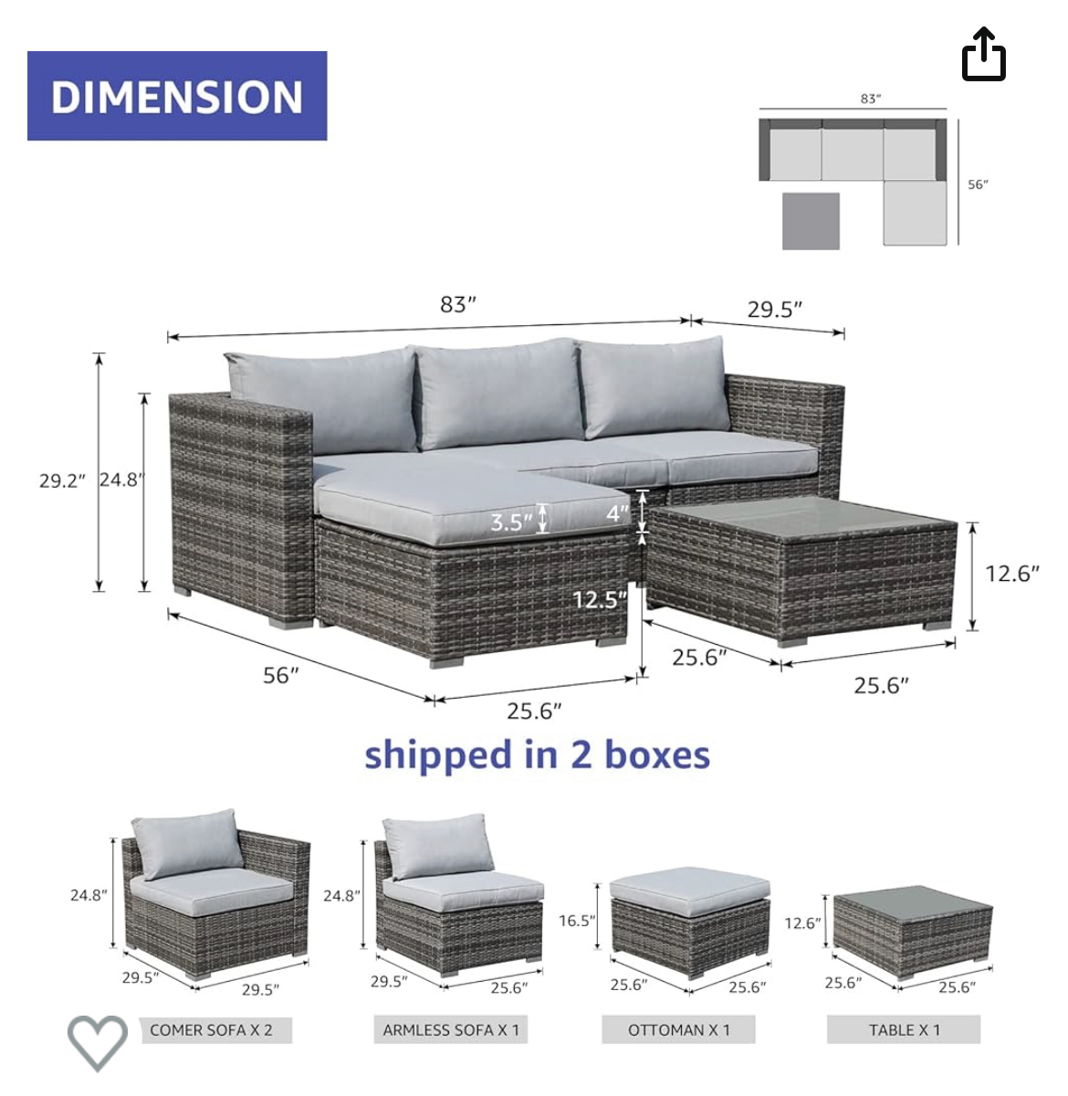 5 Piece outdoor Patio Set - photo 5