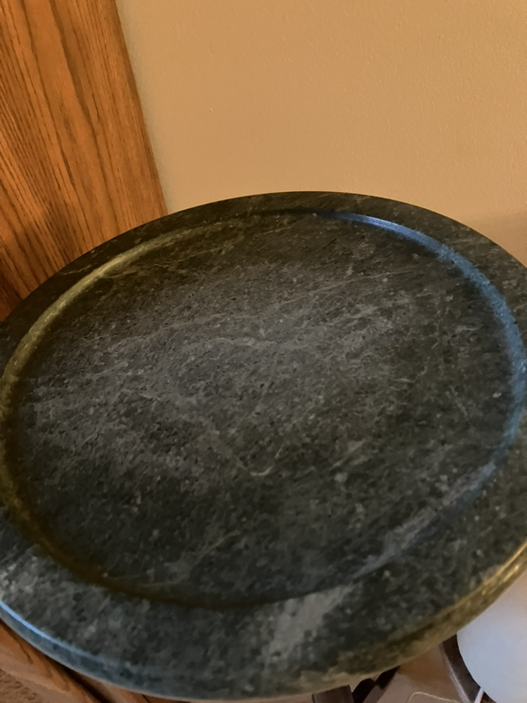 Green marble vintage Bombay & Co. Plant stand image indicator(3)