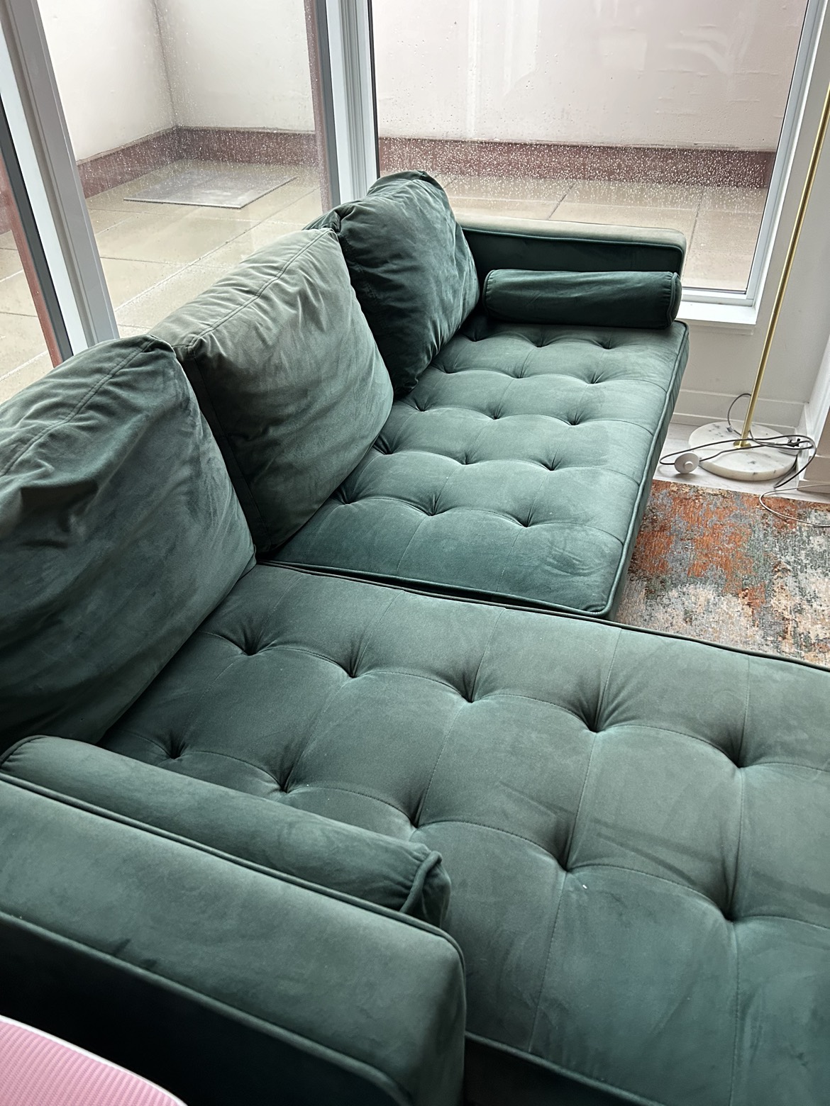 2-piece upholstered velvet AllModern Sofa and Chaise - photo 2