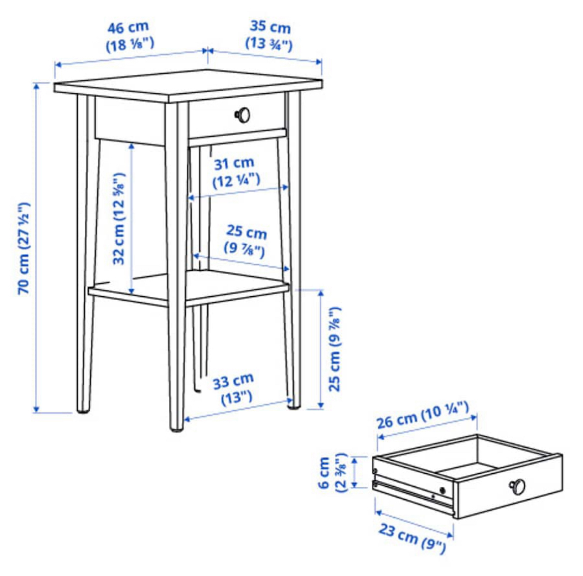 Ikea Hemnes Nightstand - White Stain #sellingspree image indicator(3)