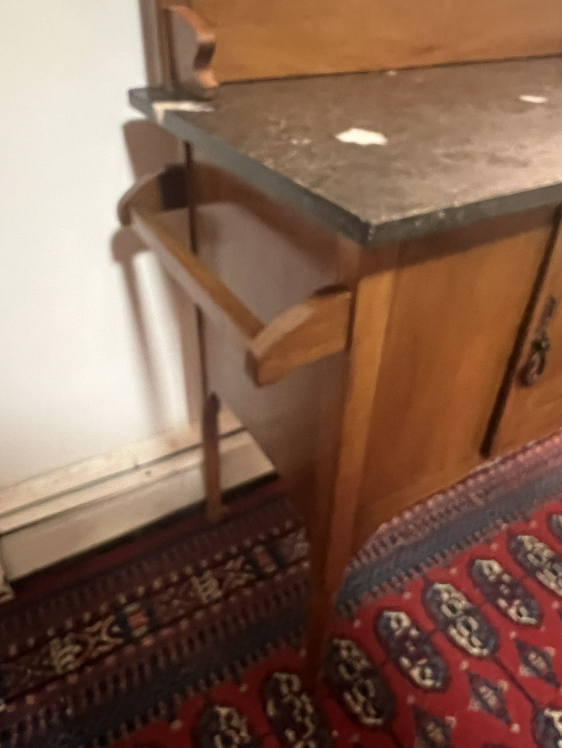 Vintage Marble Top Side Table w/Cabinet - photo 4