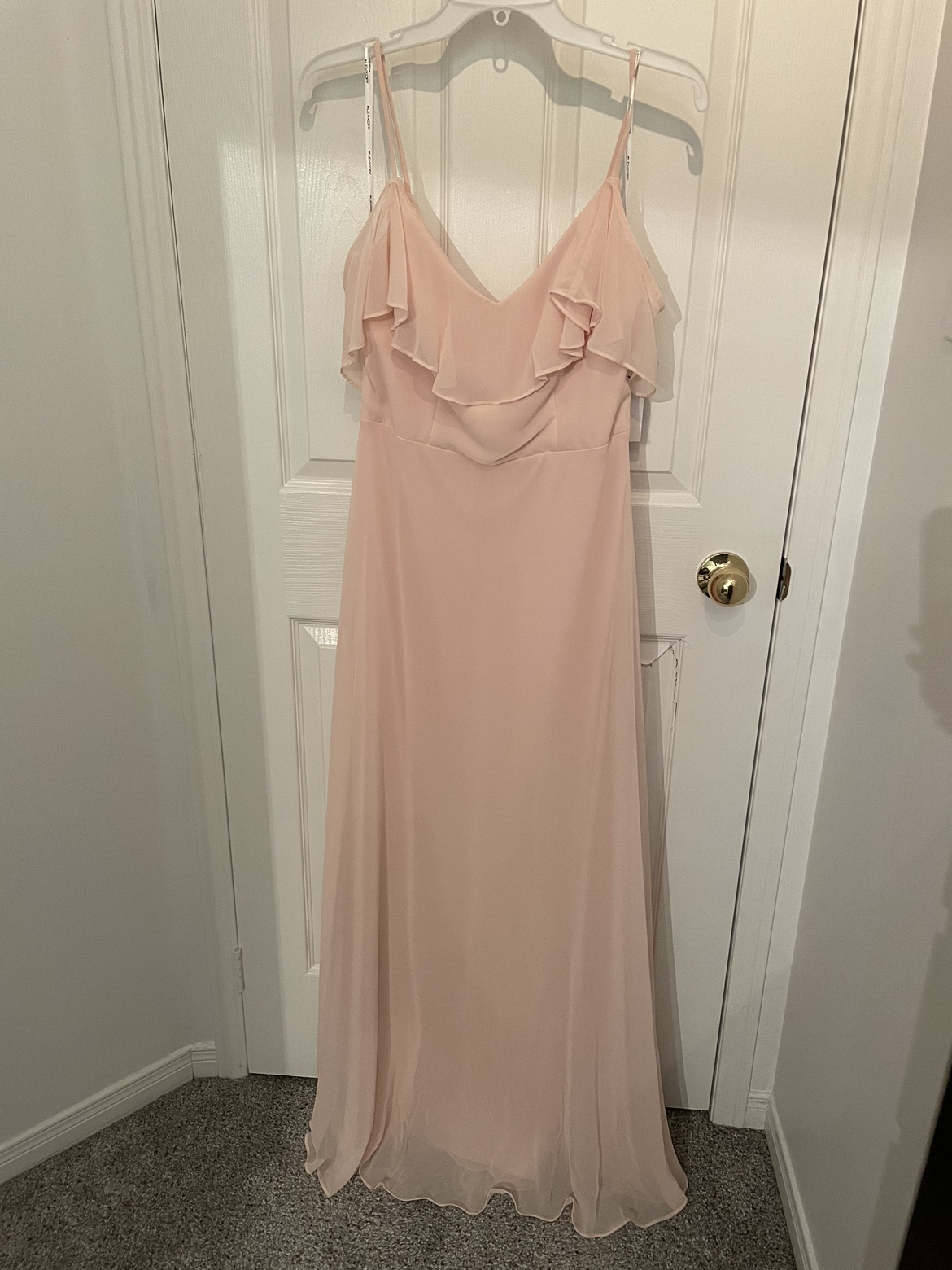 Bridesmaid blush elegant gown