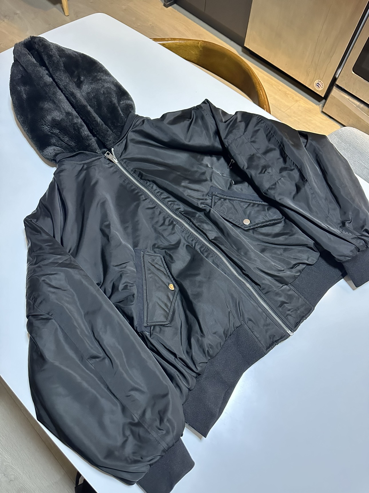 Zara reversible hooded bomber thumbnail