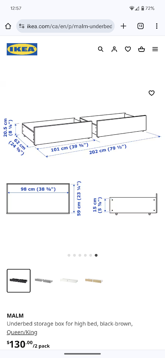Ikea MALM Underbed storage (King/Queen) - photo 2
