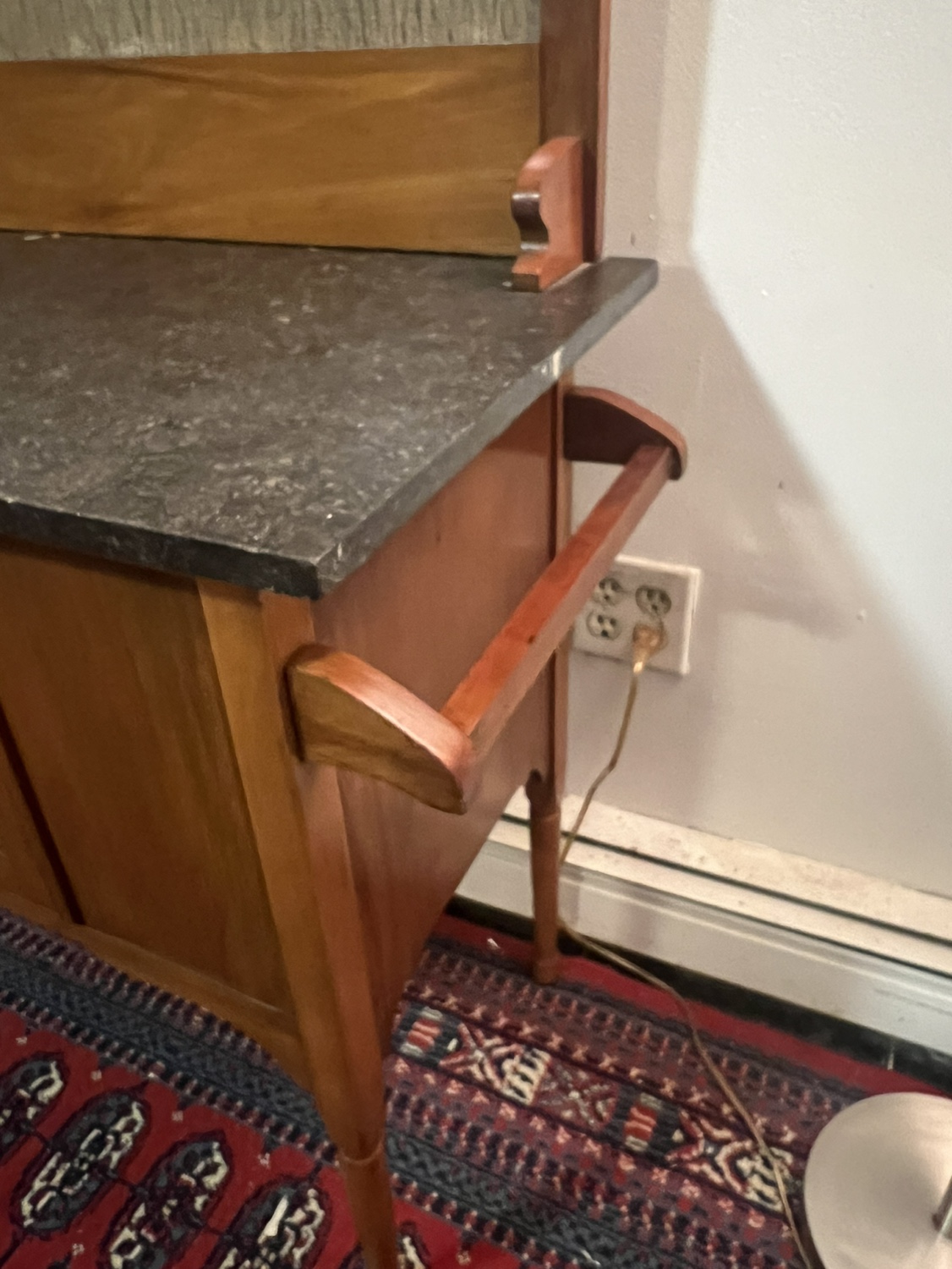 Vintage Marble Top Side Table w/Cabinet - photo 3