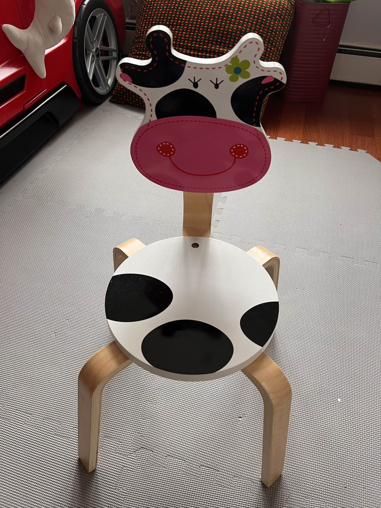 2 PCS Animal Giraffe & Cow Wooden Kids Cute Chair Sets - photo 3