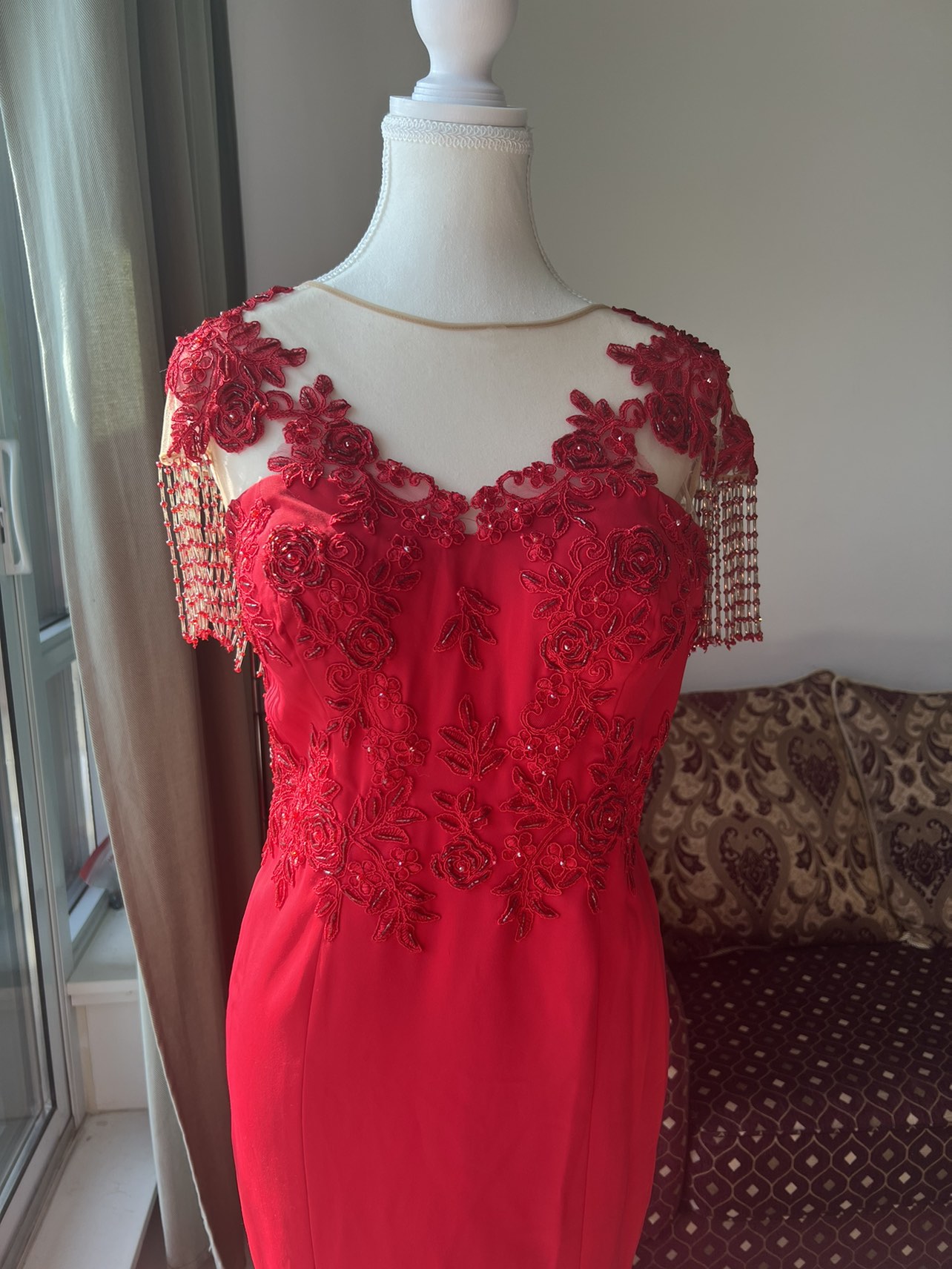 Red party dress - photo 5