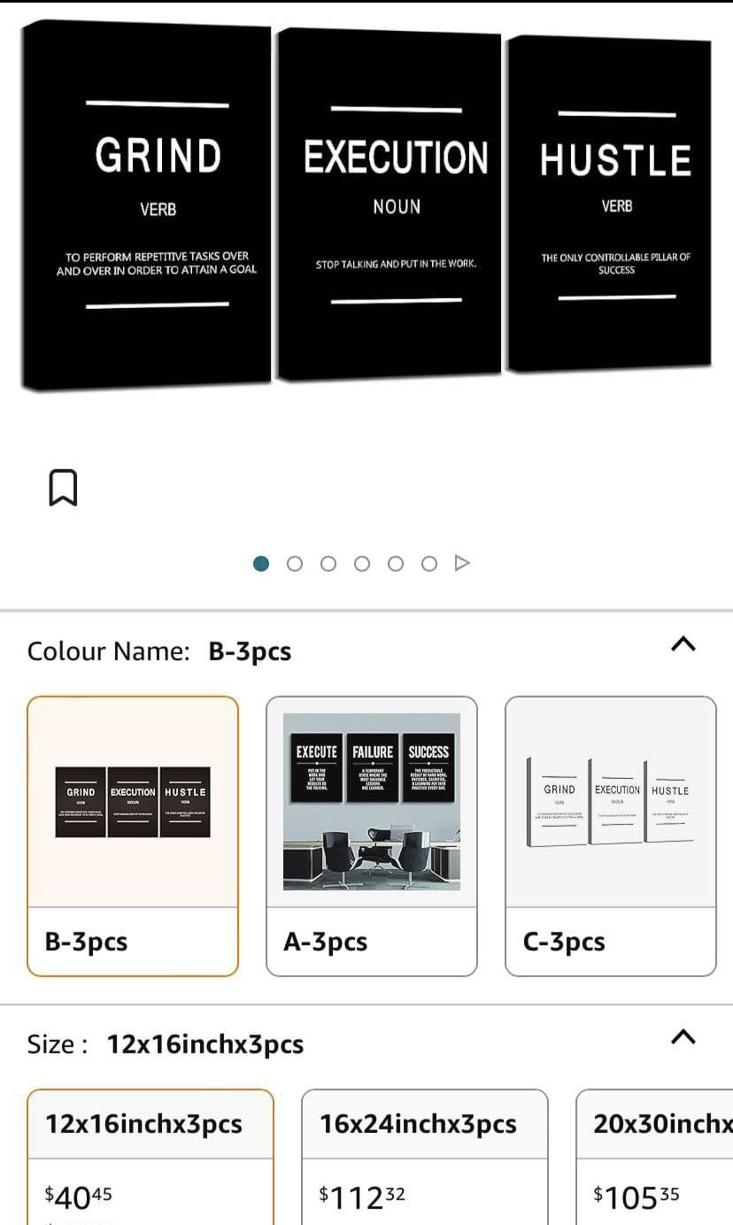 New 3 piece motivational canvas art sets image indicator(3)